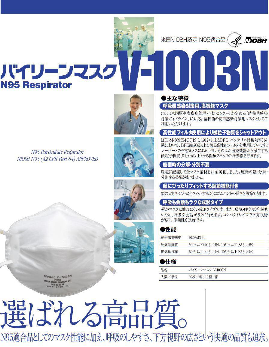 米国NIOSH認定N95適合マスク ｜ メディカル分野 ｜ 日本バイリーン株式会社
