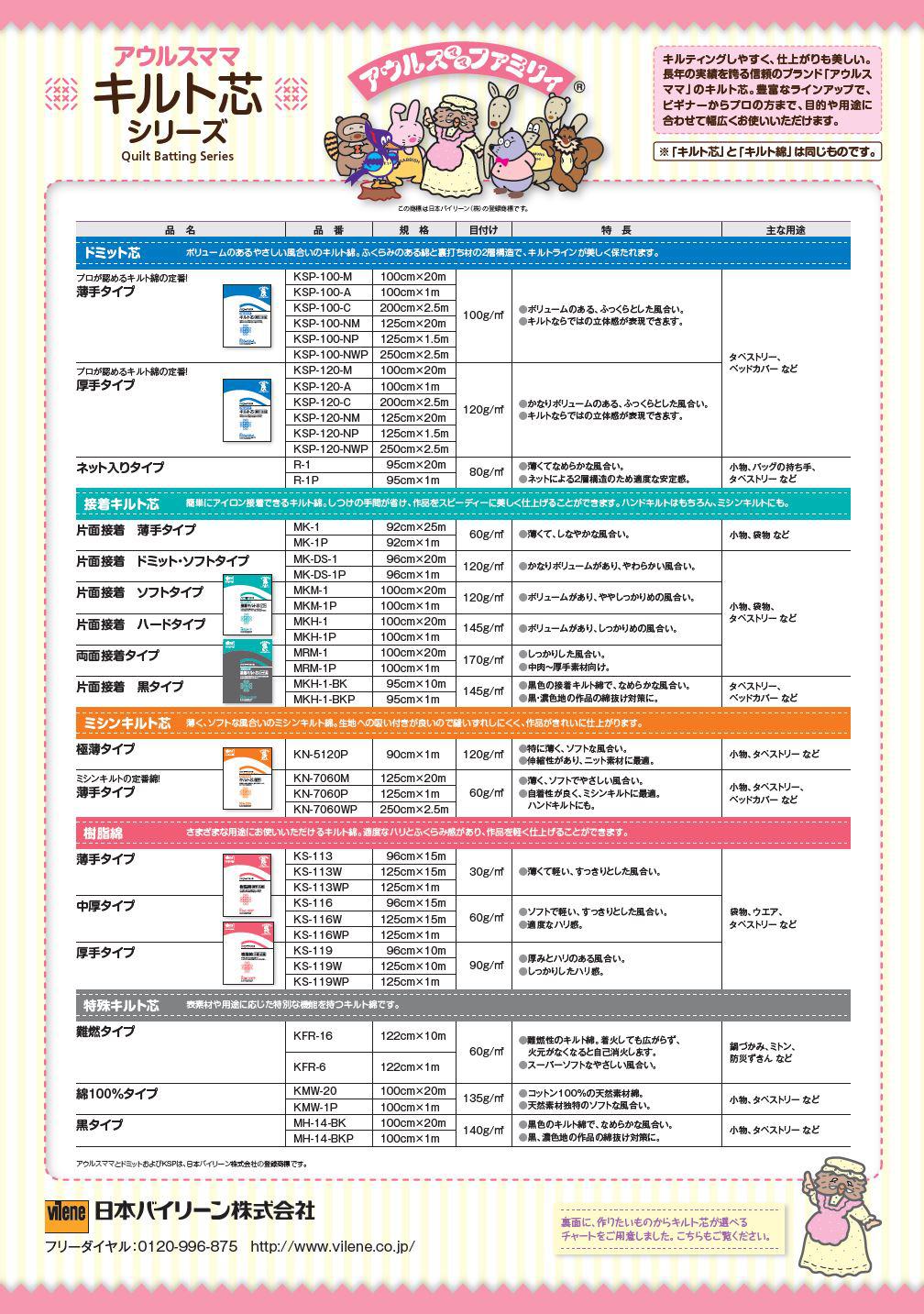 キルト芯／キルト綿 ｜ 日本バイリーン株式会社